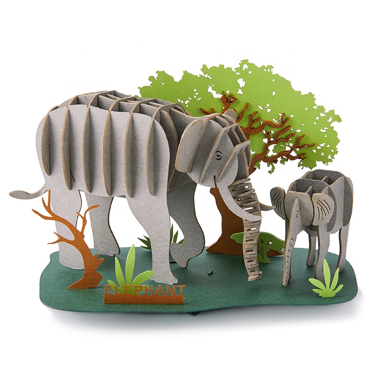 Paper Craft DIY 3D Scene Puzzle Animal Puzzles For Kids Adults