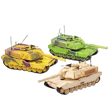 CUPUZ 3D Paper Puzzles Laser Engraving DIY Safe Assembly Constructor Kit Crafts Toy for Teens and Adults (Tank)